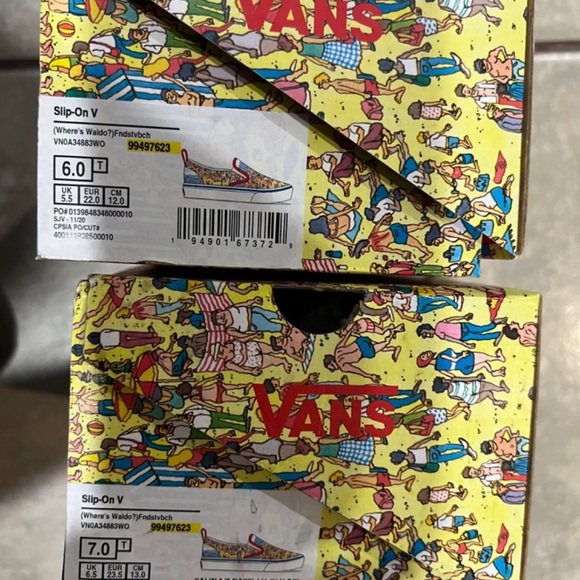 NEW Where’s Waldo Vans Toddlers Shoes slip on beatch theme find steve boys girls - Picture 2 of 4